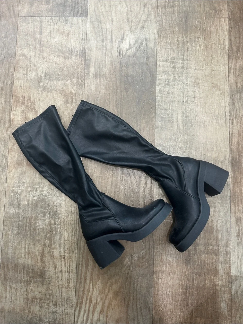 Madden Girl Black Over-the-Knee Block Heel Boots